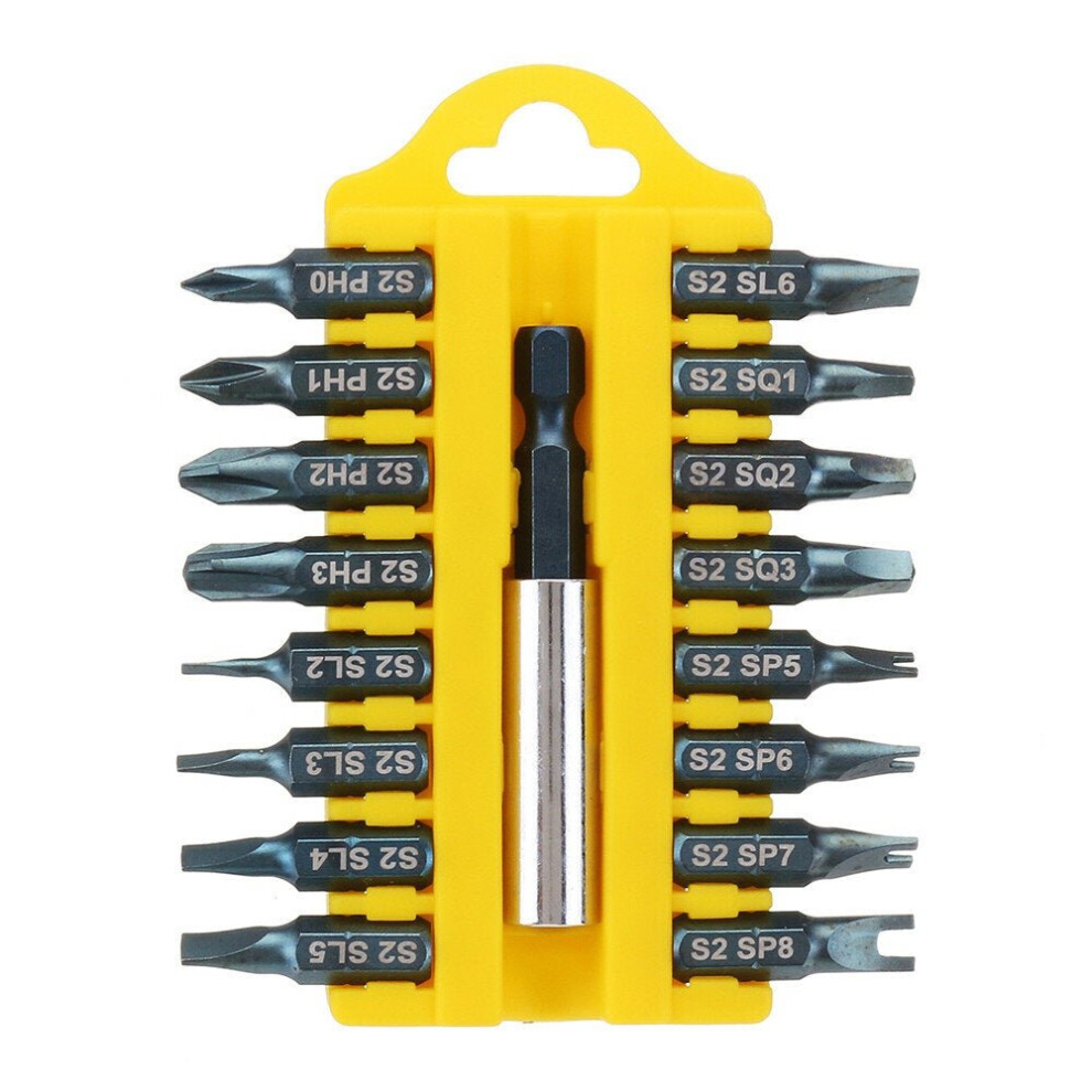 (C) 17 In 1 Screwdriver Bit Set Alloy Steel 1/4 Inch Hex Shank Screwdriver