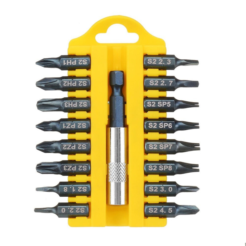 (D) 17 In 1 Screwdriver Bit Set Alloy Steel 1/4 Inch Hex Shank Screwdriver