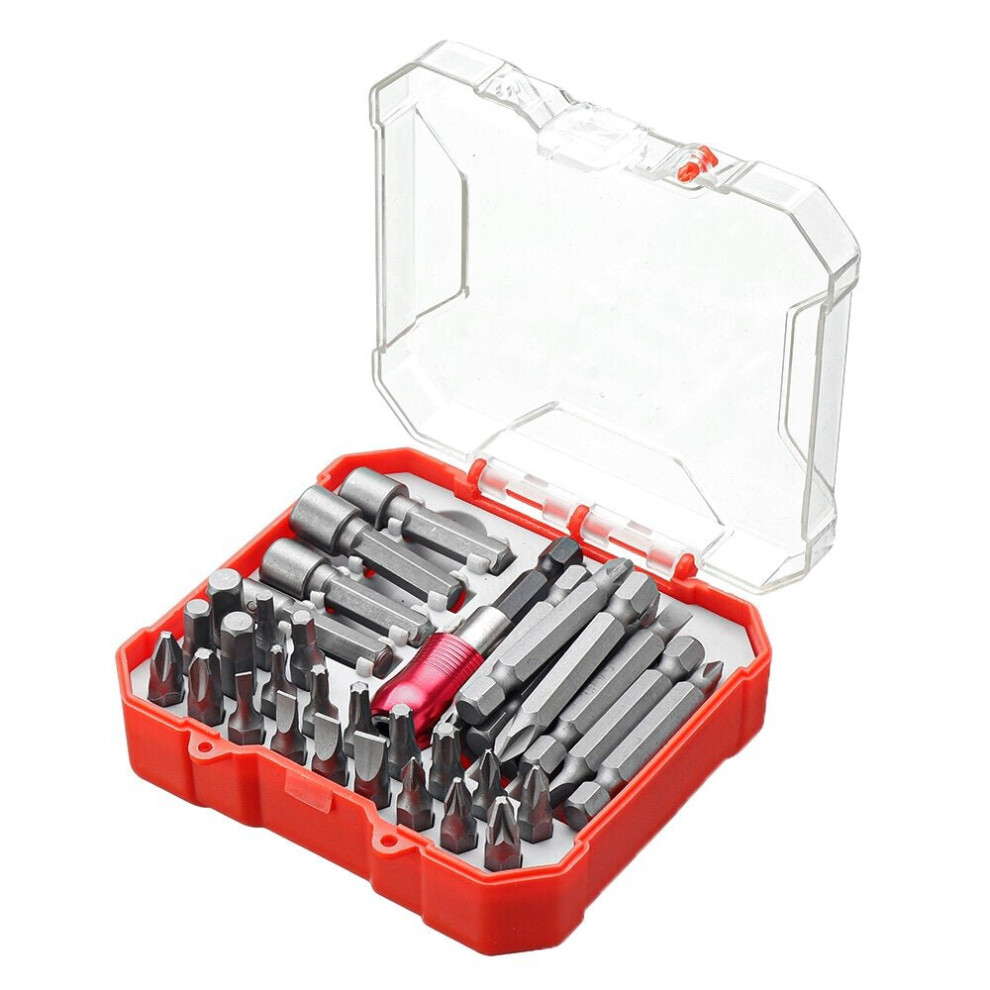 34Pcs Screwdriver Bit Set Slotted Phillips Hex Torx Screwdriver Bits Nut Bit Holder 6112211917061
