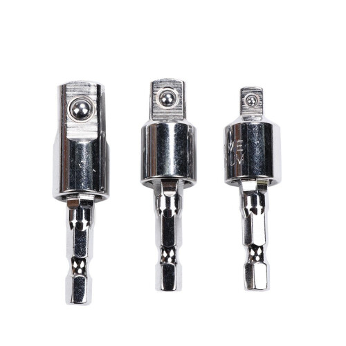 (1/4 Inch) 360 Rotary Screwdriver Extension Bar Hex Shank To Square Socket Drill Bits Bar Drill Socket Adapter 1
