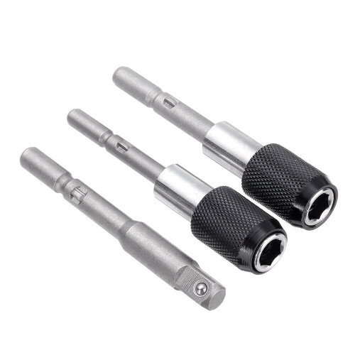 (C) Electric Screw Rod 801/802 Batch Head Socket Rod Electric Screwdriver Netic Self-Locking Adapter Rod Electric Bit Change Wind Bit Socket Extension 1
