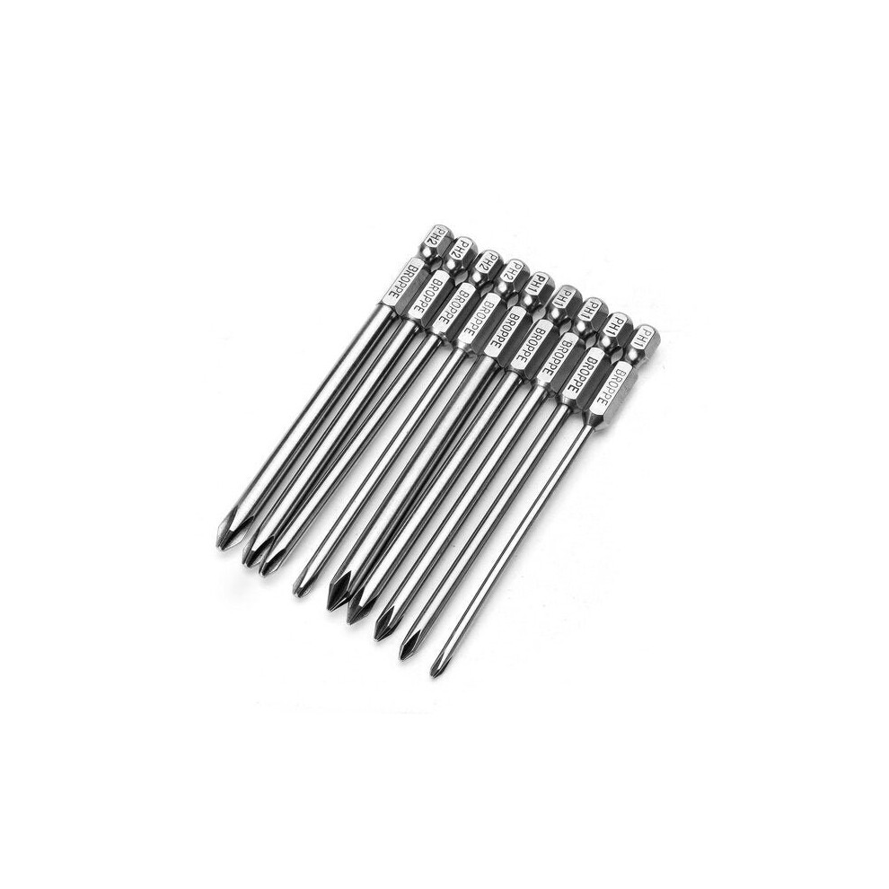 9pcs 100mm Magnetic Long Hex Cross Head Screwdriver Bits