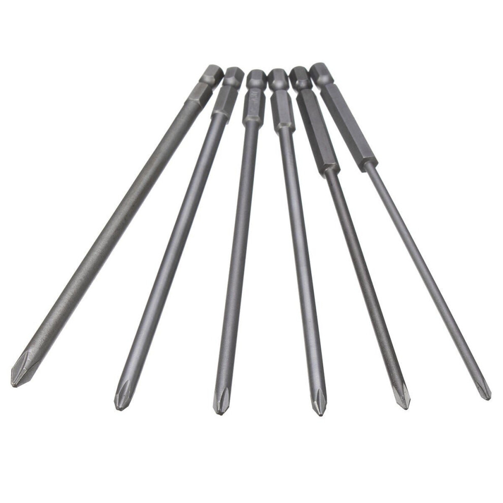 6pcs 150mm Screwdriver Bit 1/4 Inch Magnetic Long Hex Cross Head Screwdriver Bit Set