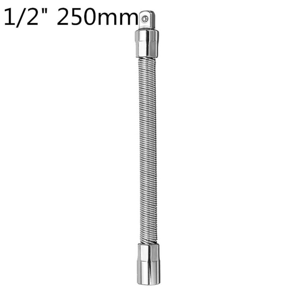 (#5 1/2" 250mm) 1/4 Inch 3/8 Inch 1/2 Inch Ratchet Socket Wrench Drive Flexible Extension Bar Adapter Tool