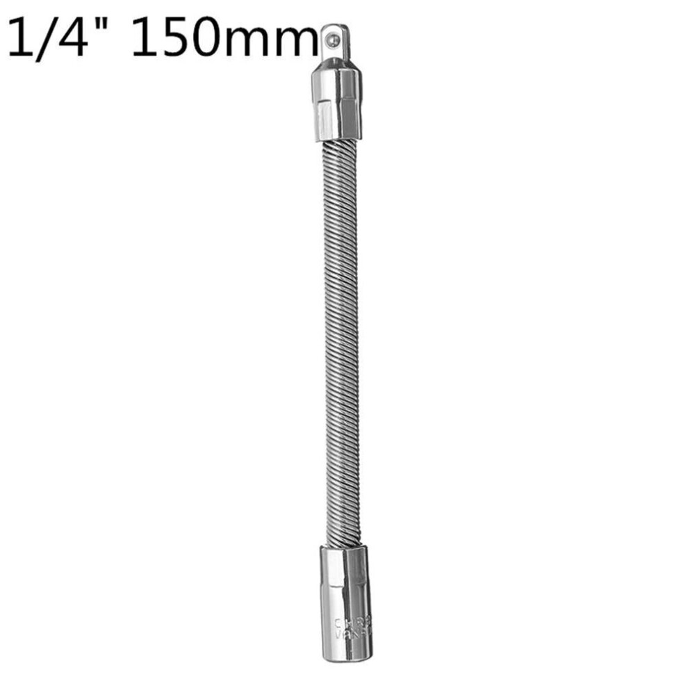 (#1 1/4" 150mm) 1/4 Inch 3/8 Inch 1/2 Inch Ratchet Socket Wrench Drive Flexible Extension Bar Adapter Tool