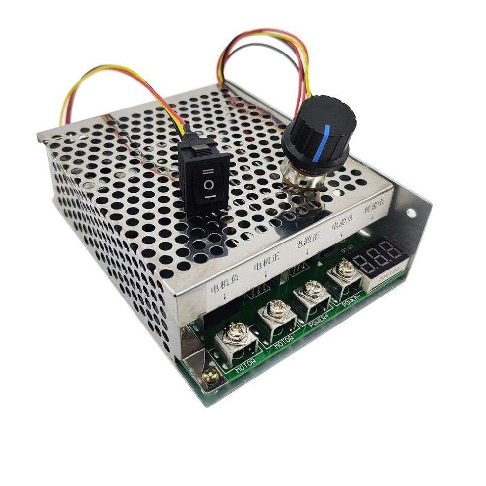 DC 10-55V 60A Motor Speed Controller DC Motor Governor Digital Display 0-100% Adjustable Reversing Direction Switch