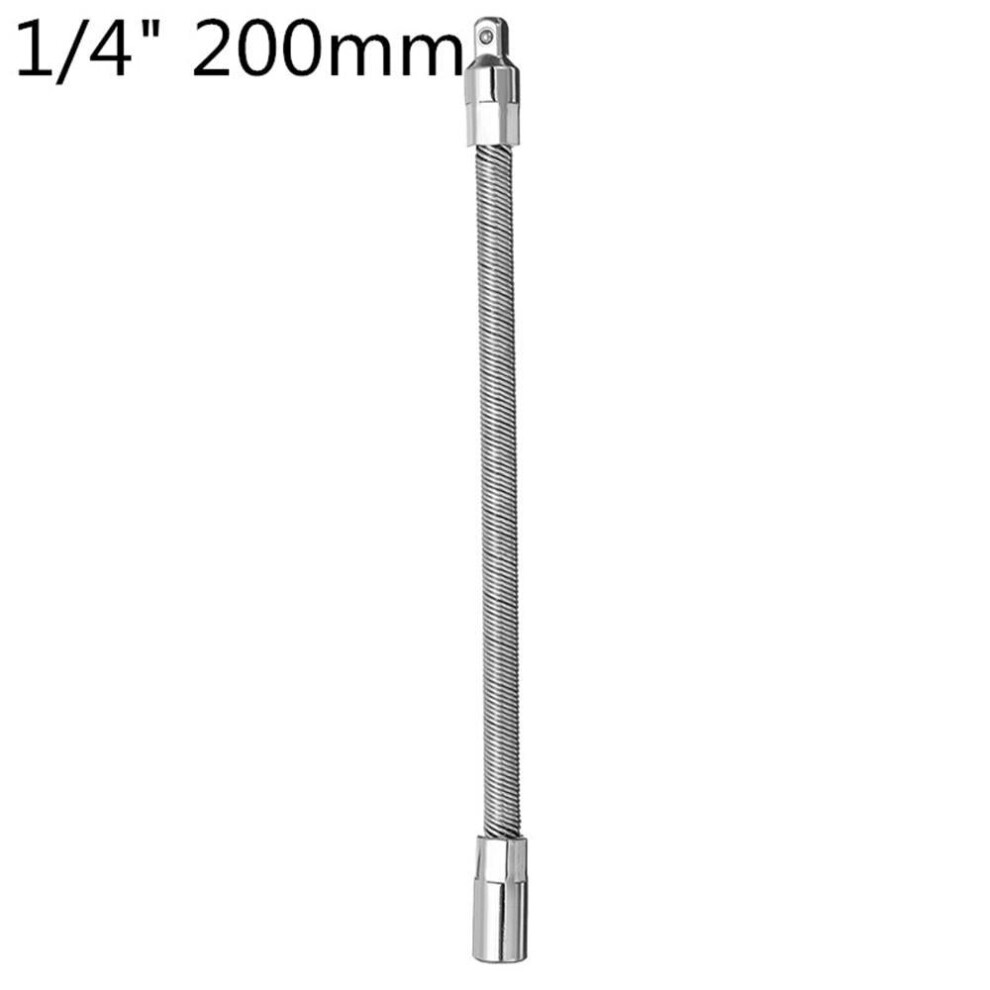 (#2 1/4" 200mm) 1/4 Inch 3/8 Inch 1/2 Inch Ratchet Socket Wrench Drive Flexible Extension Bar Adapter Tool