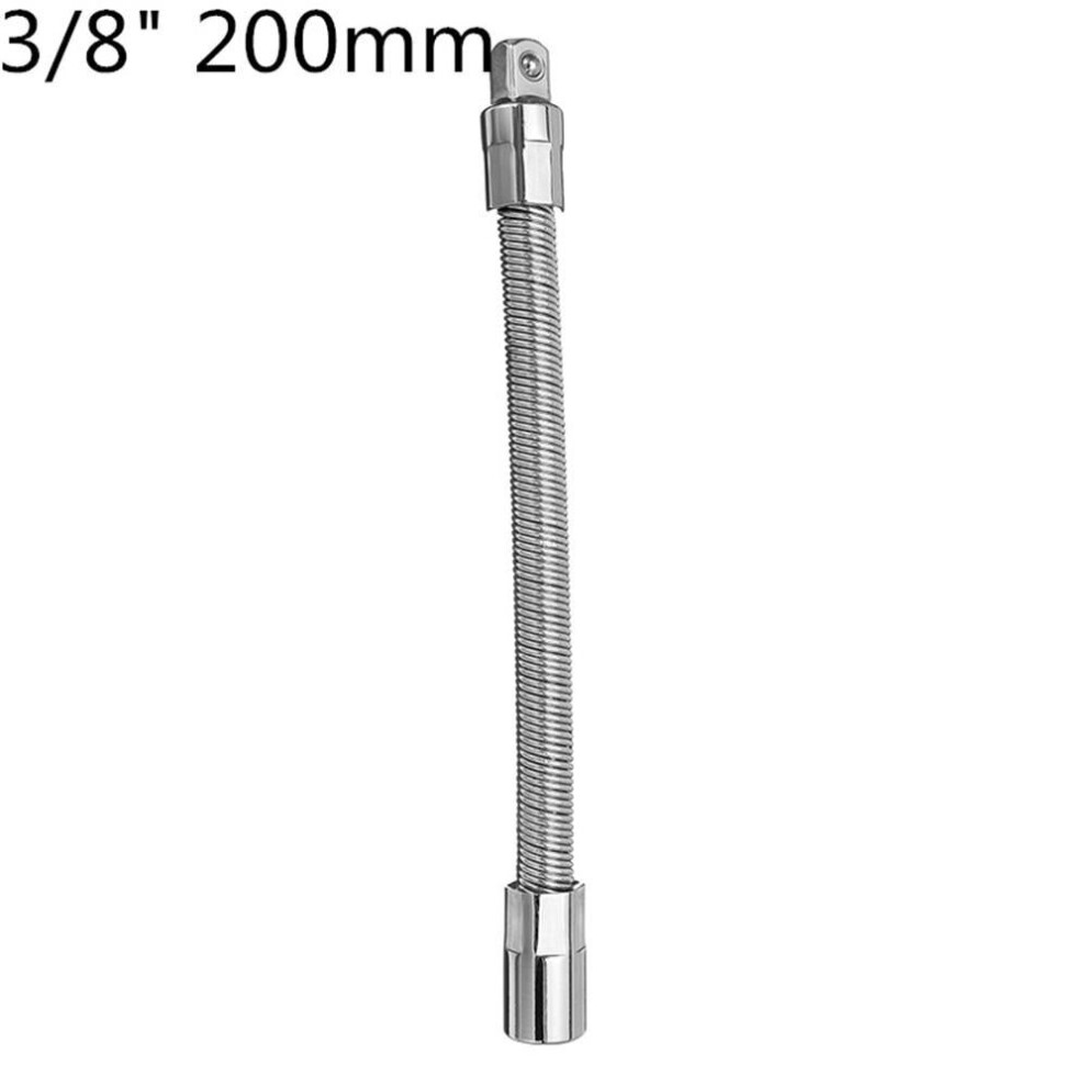 (#3 3/8" 200mm) 1/4 Inch 3/8 Inch 1/2 Inch Ratchet Socket Wrench Drive Flexible Extension Bar Adapter Tool