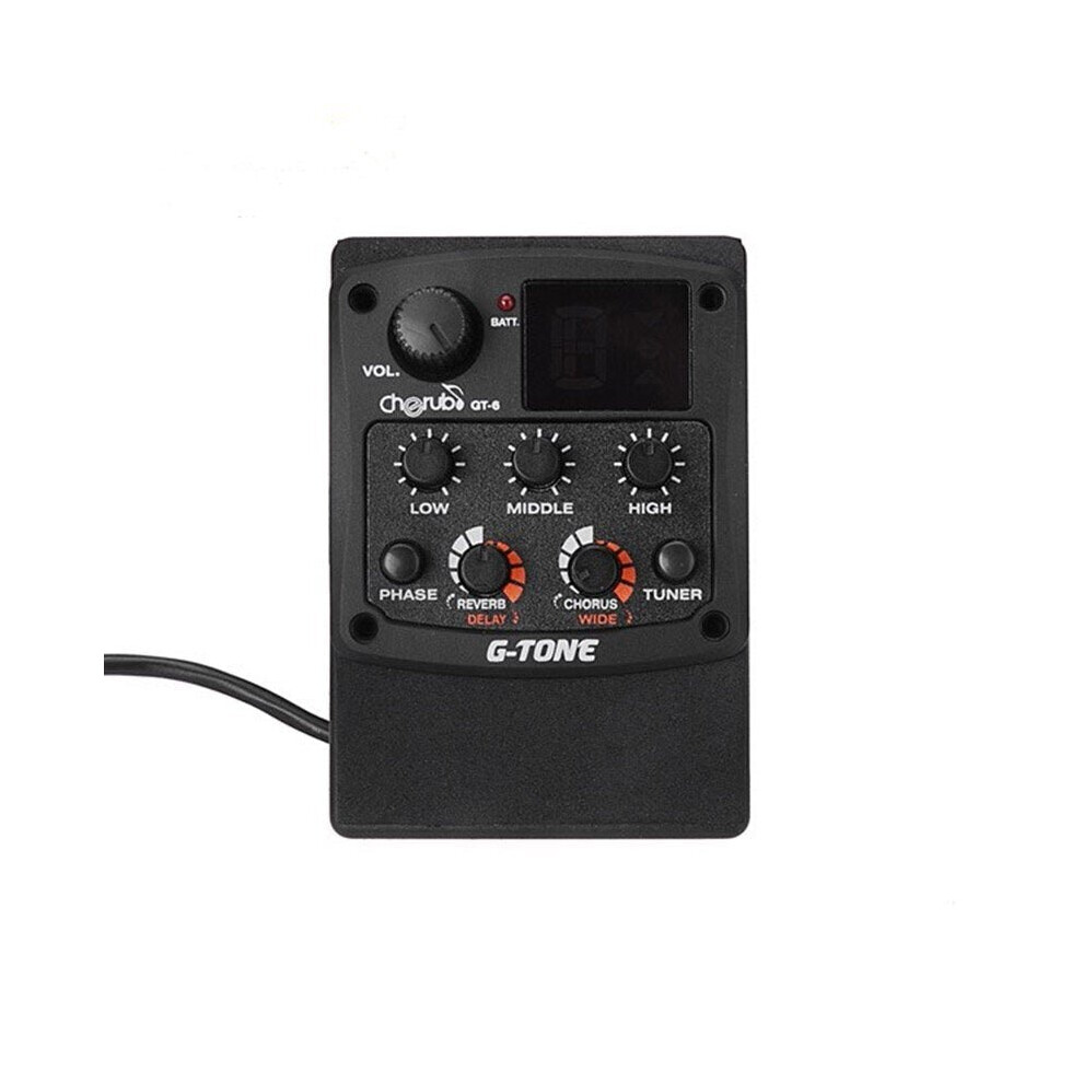 Acoustic Guitar Preamp Piezo Pickup Reverb Delay Chorus 3 Band EQ Equalizer LCD Tuner Effect for Guitar Pickups Part