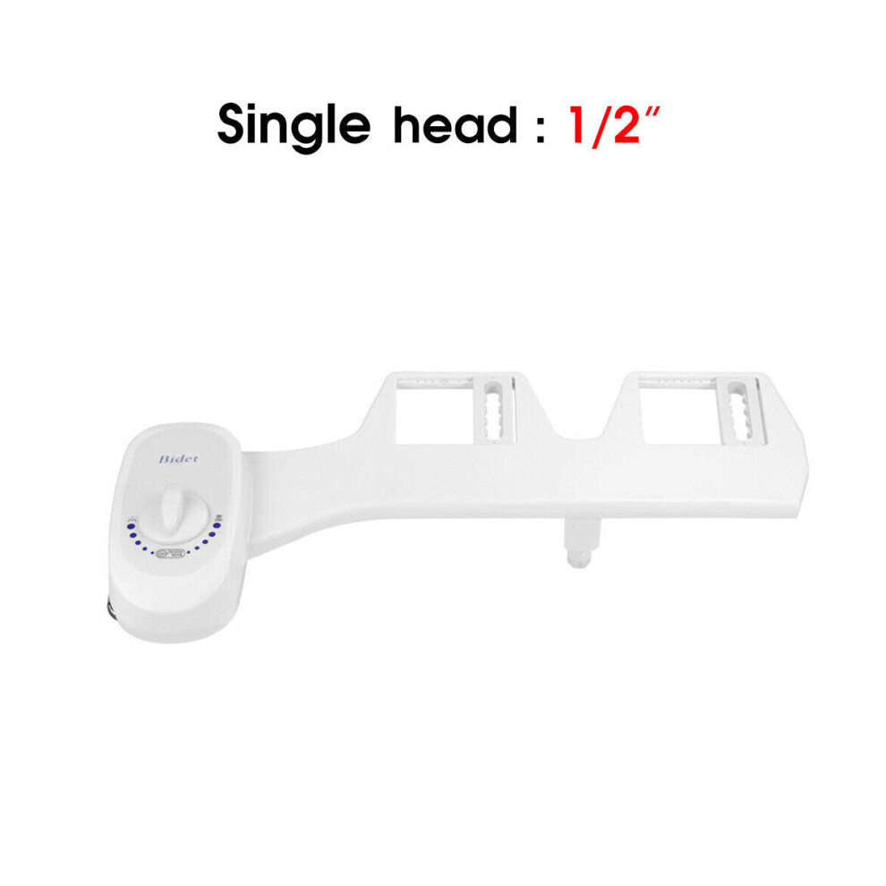 (Single head:1/2") G1/2" 15/16" Toilet Seat Attachment Bathroom Water Spray Non-Electric Mechanical Portable Bidet Single/Double Head