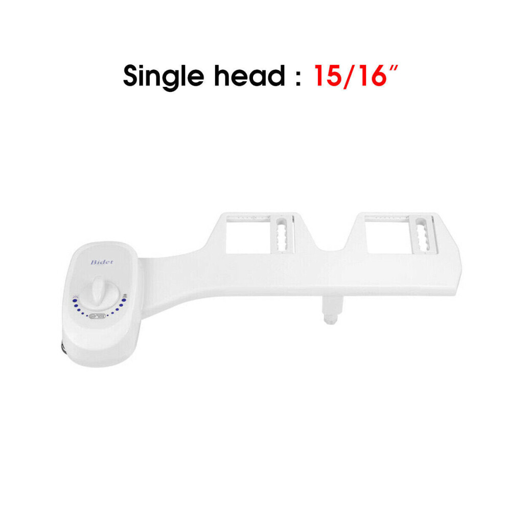 (Single head:15/16") G1/2" 15/16" Toilet Seat Attachment Bathroom Water Spray Non-Electric Mechanical Portable Bidet Single/Double Head