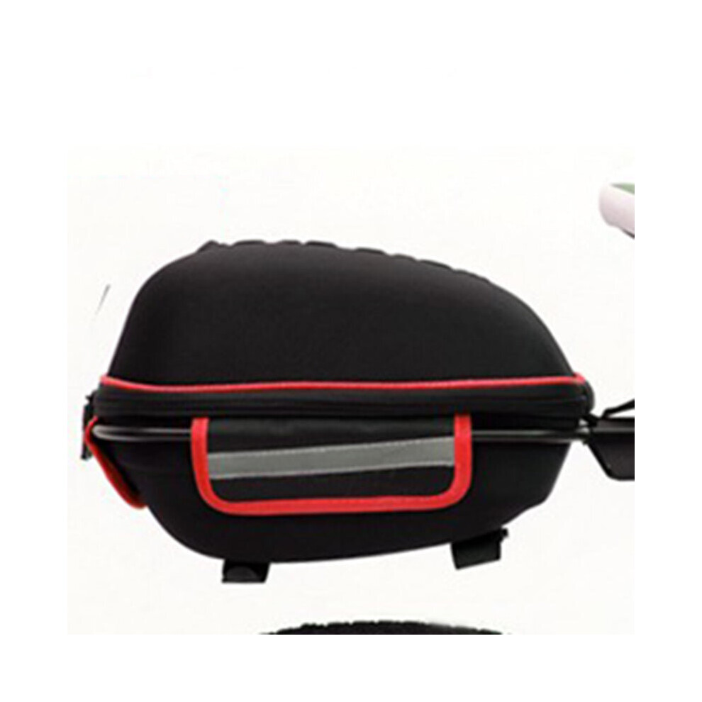 (Black + Red) Bicycle Drop-proof Large Capacity Rack Bag Free Waterproof Cover
