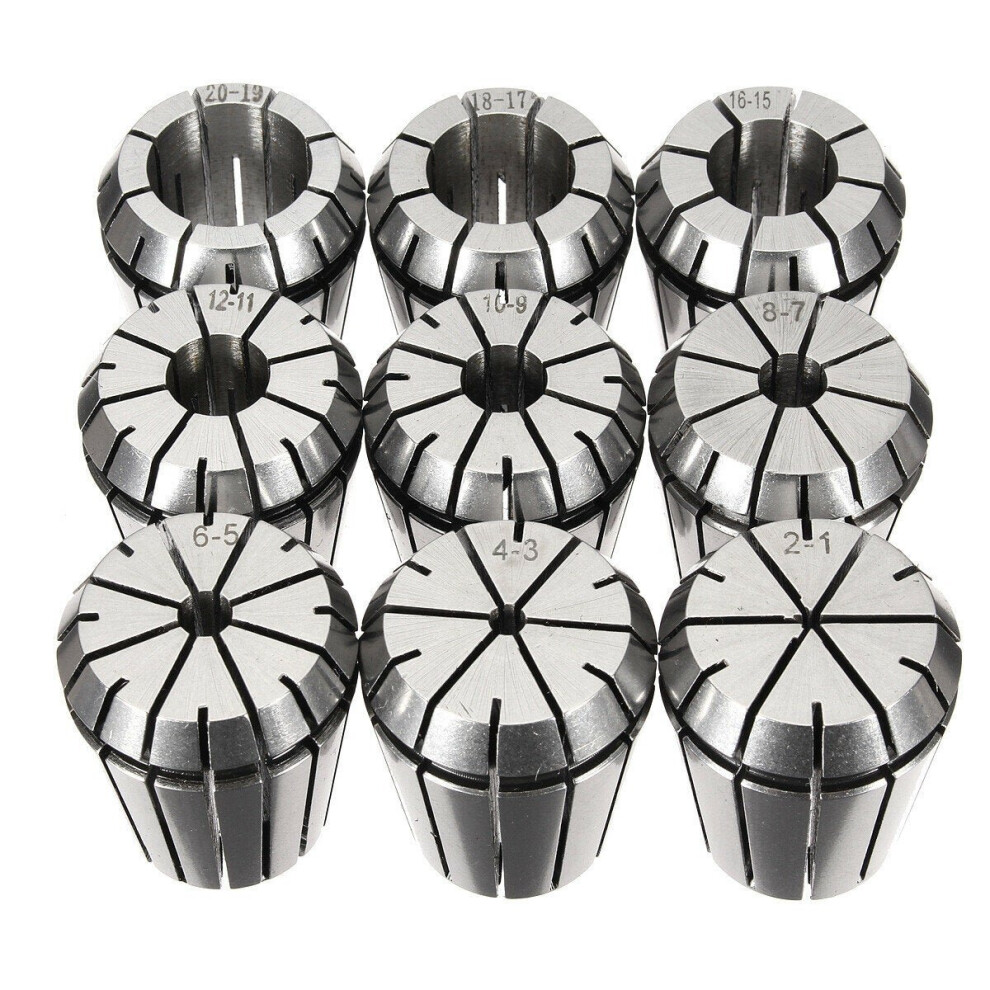 9Pcs 2-20Mm Precision Spring Collet For Cnc Milling Lathe Tool 6112211914527