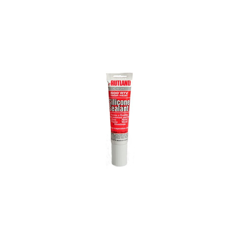 Rutland Products 500ÂF RTV HIGH Heat Silicone (Clear) Tube, 2.7 fl oz, Liquid, 3.49 x 5.4 x 19.37 cm