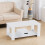 Living And Home (White) 2 Tier Wood Coffee Table Rectangle with Storage Shelf Tea Table Central Table 4