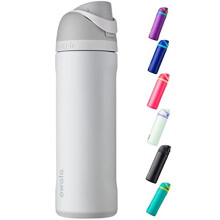 Owala Sip Insulated Stainless Steel Water Bottle with Straw for Sports and Travel, BPA-, 24-Ounce, Shy Marshmallow