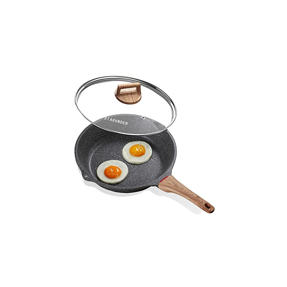 Starunder Nonstick Skillet Frying Pan,Swiss medical stone Omelette Pan, Scratch-Resistant Safe Cookware SetÃ¯Â¼PFOA Free (8 inch)-image-OPC-P988VN7-NEW