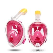 (Pink, L/XL) Full Face Snorkel Mask For GoPro Swim