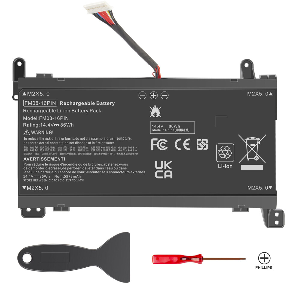 FM08 Battery 14.4V 86Wh HSTNN-LB8B Laptop Battery for HP OMEN 17-AN013TX 17-AN014TX 922753-421(16-Pin Connector)