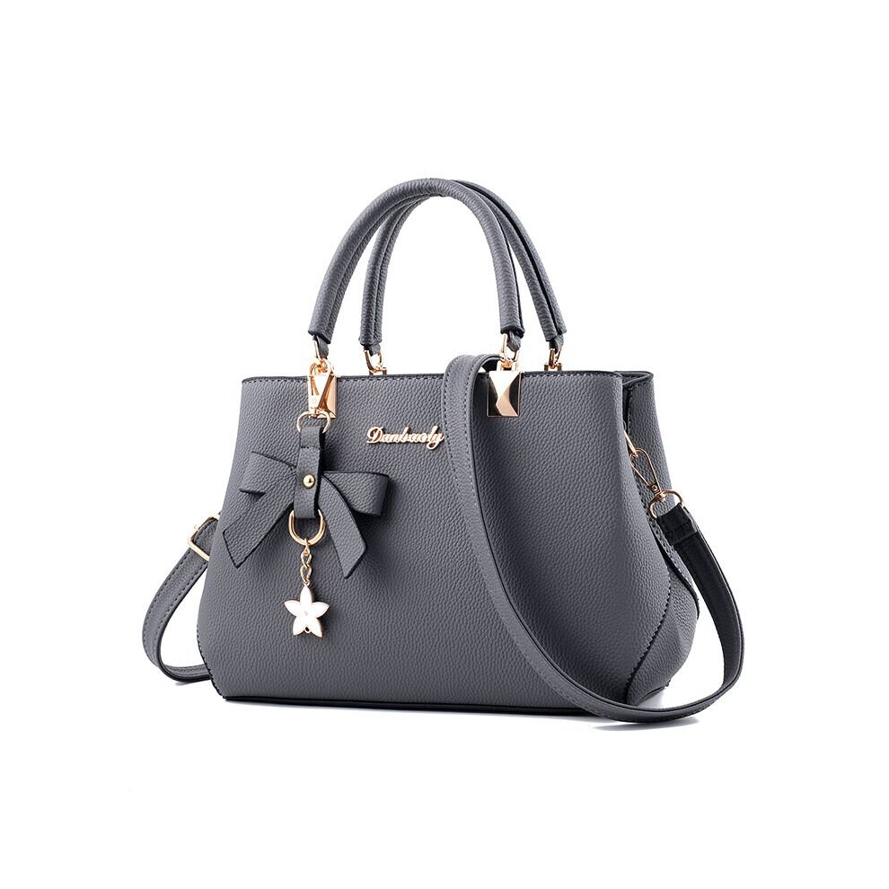 (LightGray) Women Handbag  Work Bag Ladies Designer Faux  Leather Shoulder Tote Bag Purse
