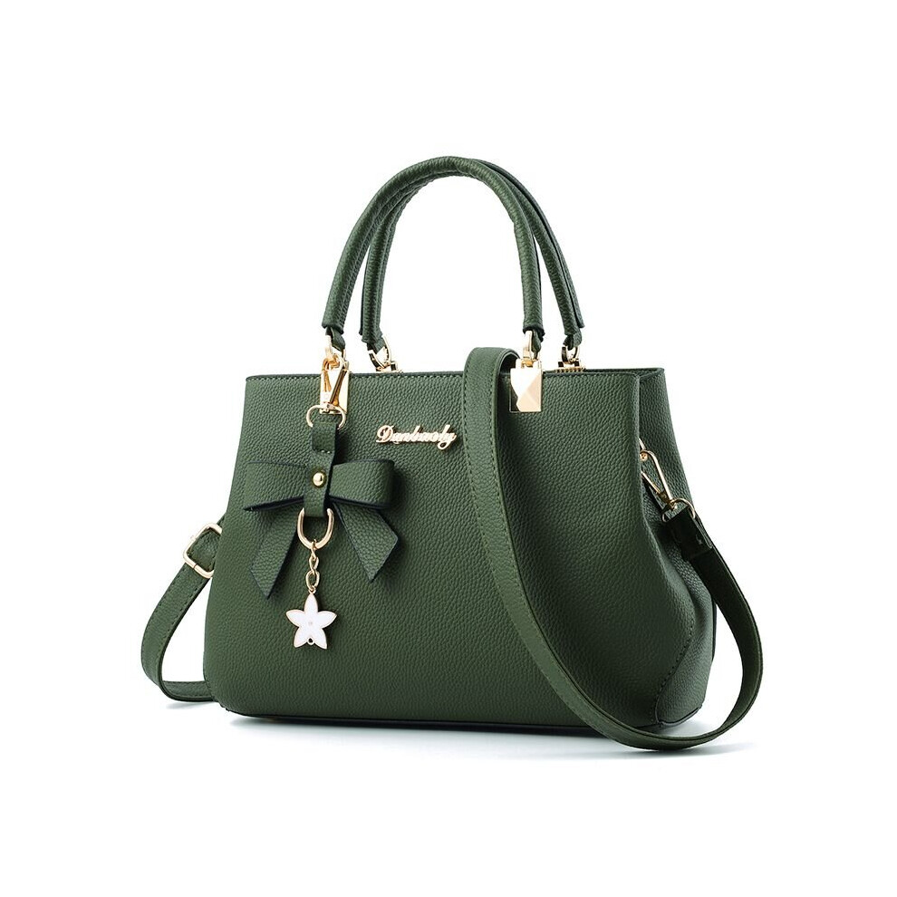 (Green) Women Handbag  Work Bag Ladies Designer Faux  Leather Shoulder Tote Bag Purse 