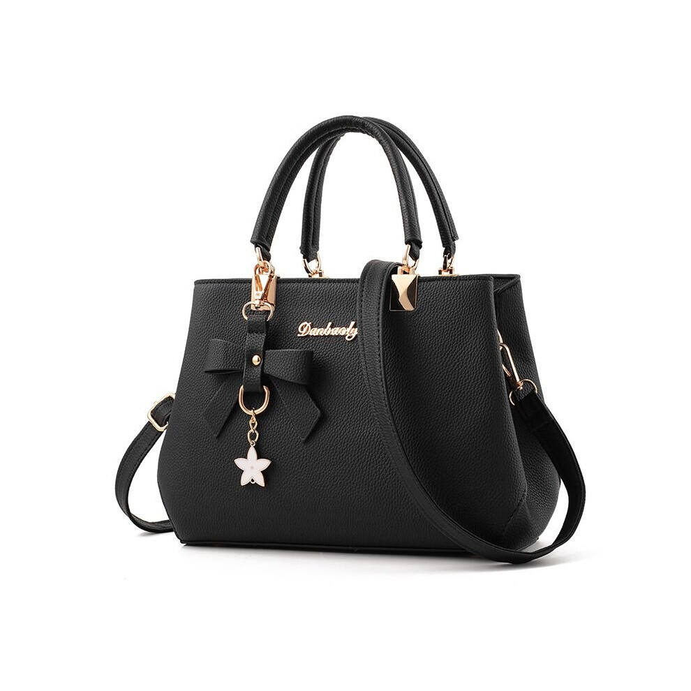 (Black) Women Handbag Work Bag Ladies Designer Faux Leather Shoulder Tote Bag Purse Black