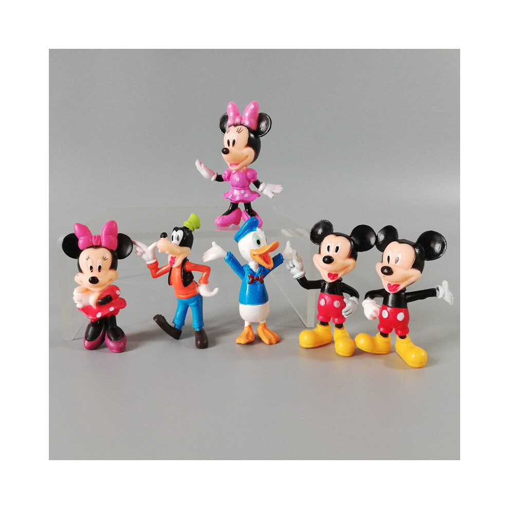6pcs Disney Mickey House Minnie Figure Doll Toy Cartoon Cake Decor Child Gift