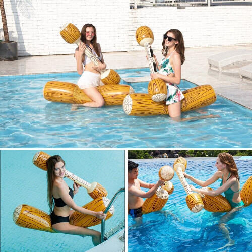 4 Pieces Inflatable Floating Rows Wooden Toys Water Sports Game Rafts