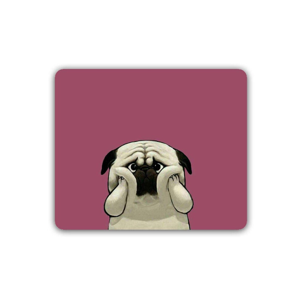 Mouse Pad For Laptop Non-Slip Rubber Base Cute Pug For Dog Lovers Pack Of 2 689157733919