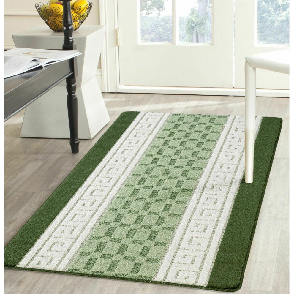 (Green_Cream_Sage, 60cm x 110cm) Non Slip Beautiful Multi colour Nada Rug All Sizes