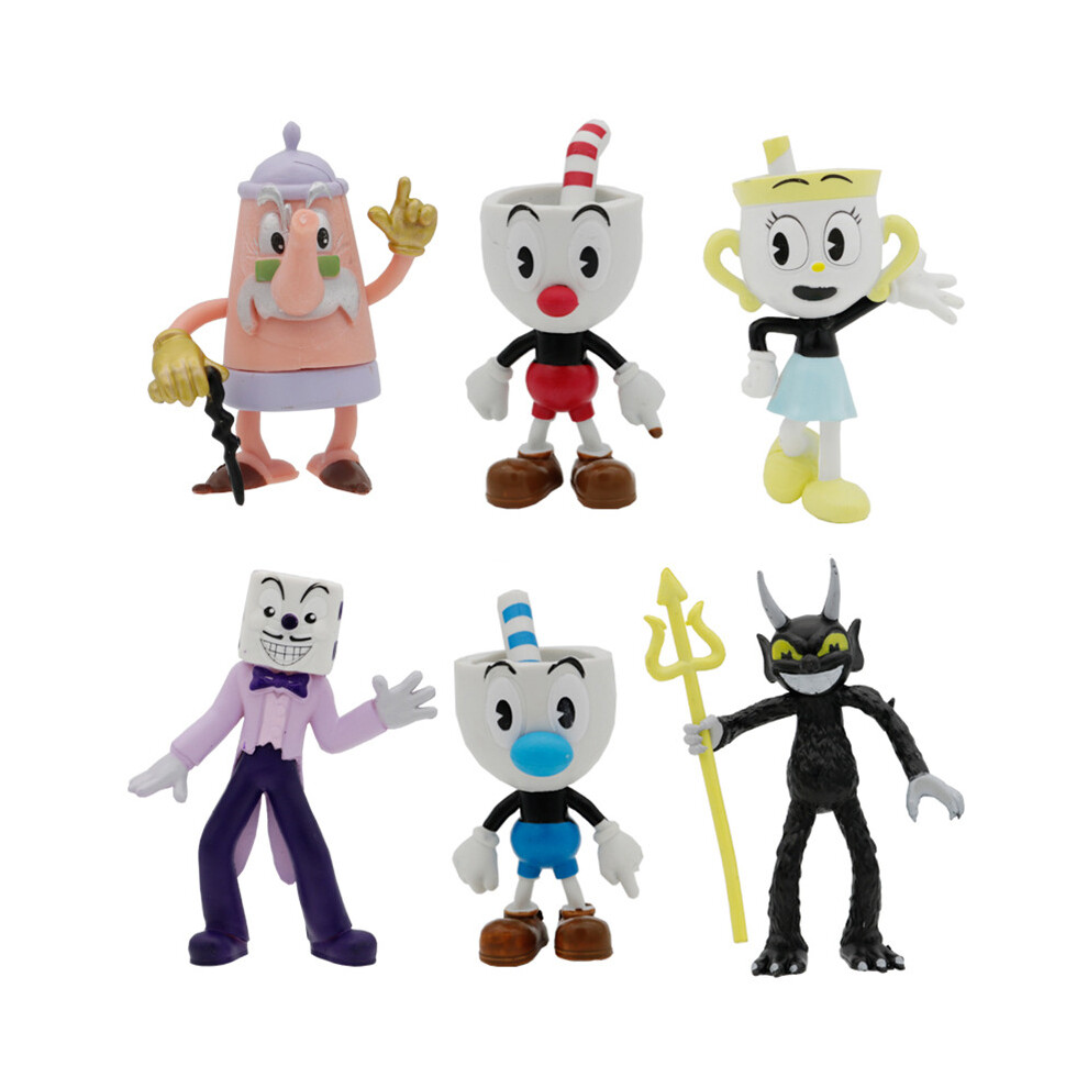 6Pcs/Set Cuphead Action Figures Doll Model Toy Ornaments Kids Gift