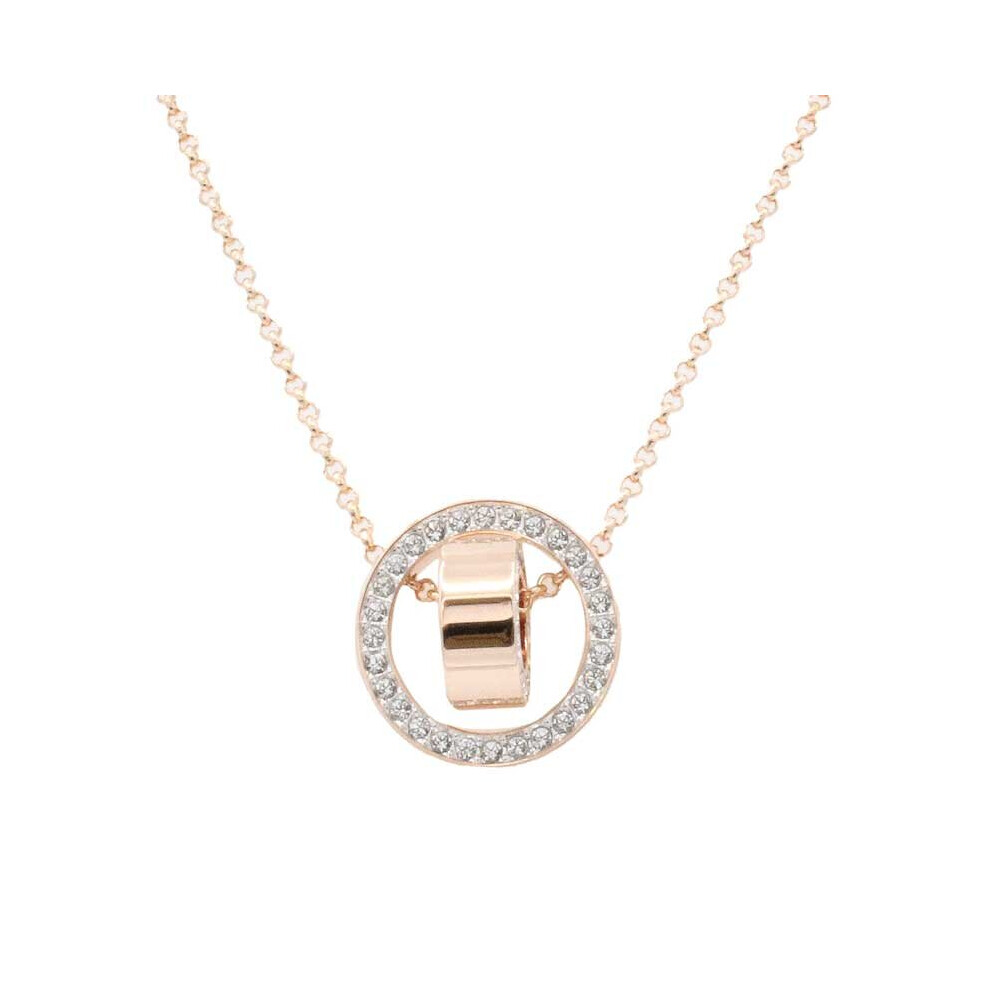 Swarovski Hollow Collection Rose Gold Circular Pendant Necklace