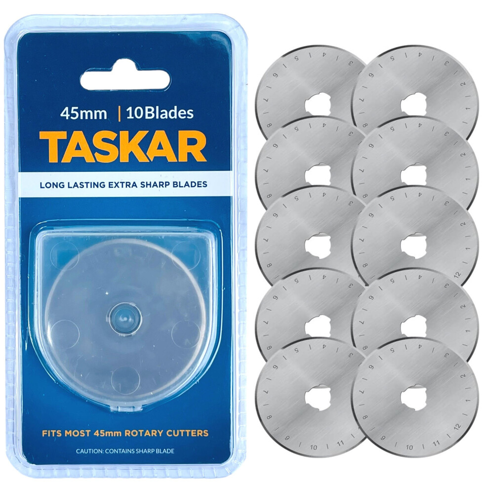 Taskar 45Mm Rotary Cutter Blades X 10 Pack For Olfa Etc By