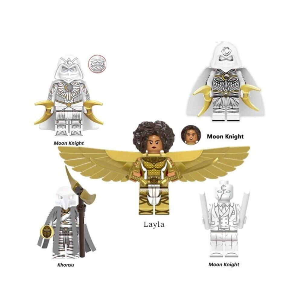 (5pcs) Moon Knight Minifigure Marc Spector Marvel Super Hero Minifig Figure Gift Toy