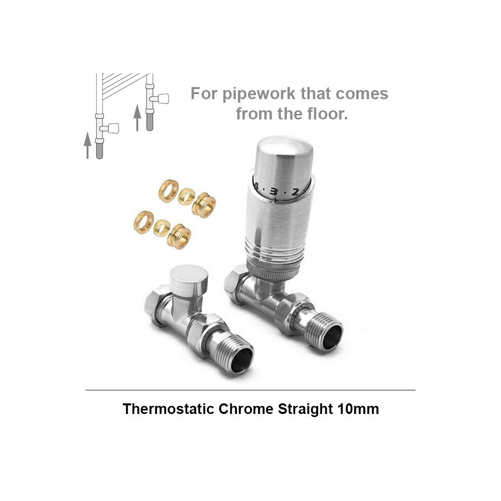 (Straight 10Mm, Chrome) Angled, Straight 10Mm Thermostatic Radiator Valves 5056616511985