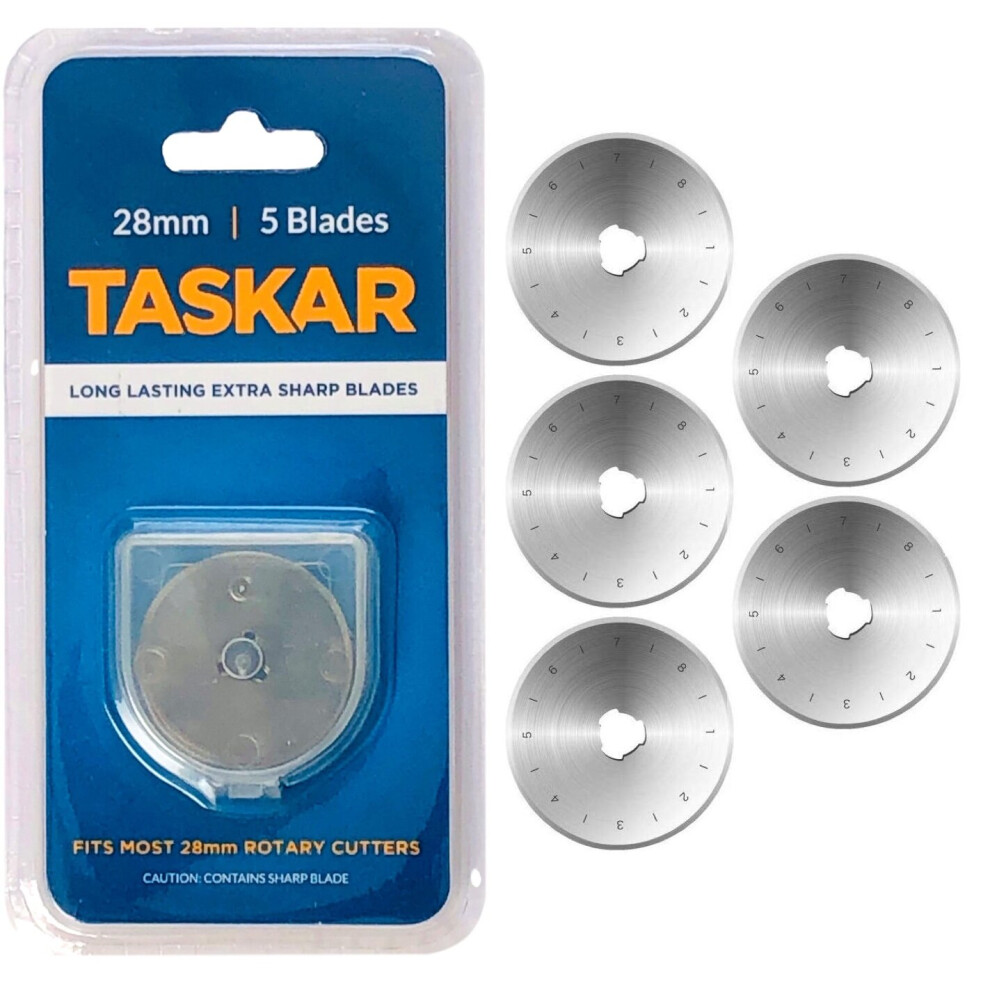 Taskar 28mm Rotary Cutter Blades - 5 Pack