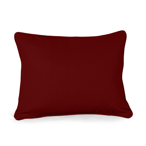 (Red, 14x18 inch) Rectangular Oblong Cushion Covers Soft Cotton Zippy Piped Edge Cushion Pillowcases