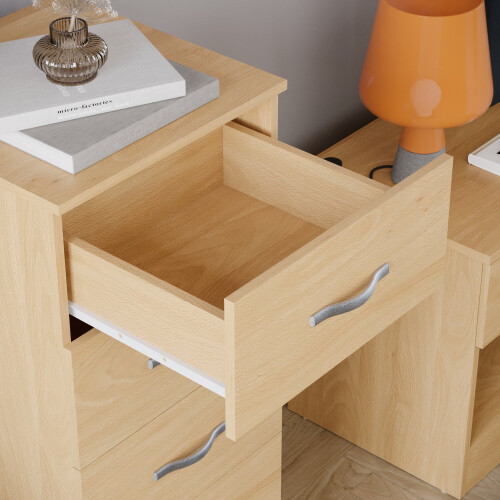 Vida Designs (Pine) Riano 5 Drawer Narrow Chest Bedroom Storage Unit 2