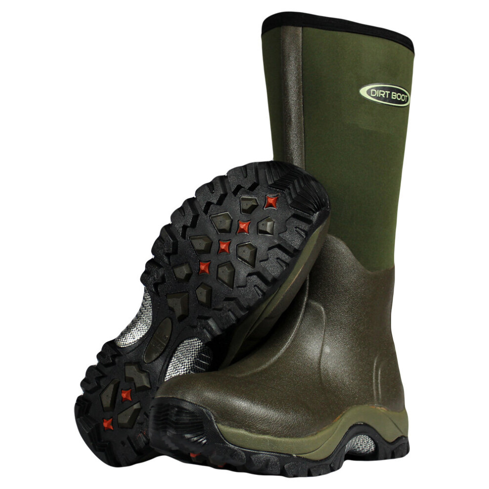 (11 UK EU45, Green) Dirt Boot Unisex Neoprene Wellington Muck Boot Pro-Sport Wellies