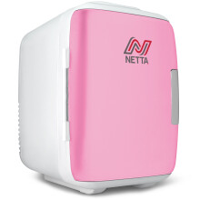 NETTA 5L Mini Fridge - For Bedroom, Skincare, Office - AC/DC - Pink