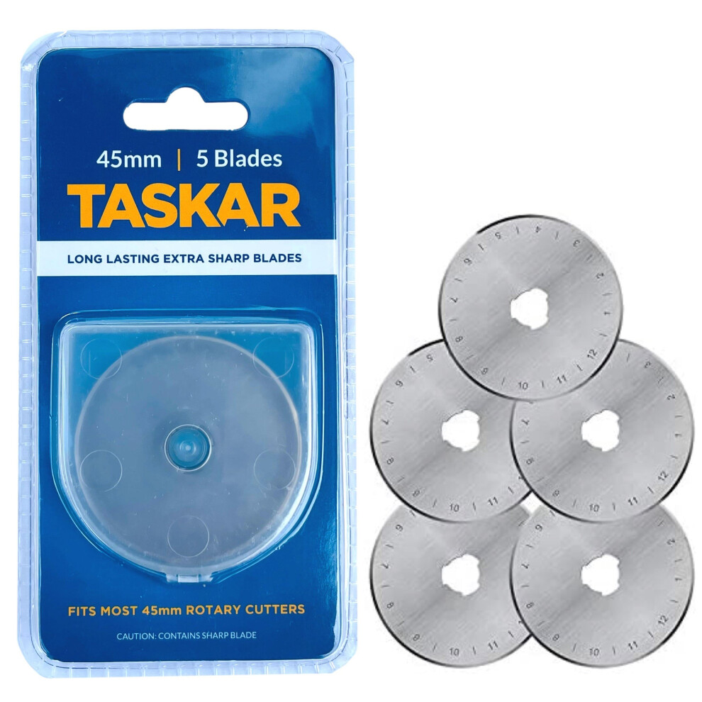 Taskar 45Mm Rotary Cutter Blades X 5 Pack For Olfa Etc By