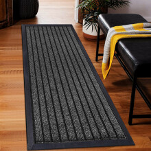 (Grey, 120 x 150 cm ) Heavy Duty Rubber Mat Hall Hallway Kitchen Runner