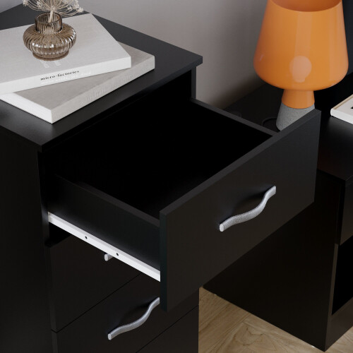 Vida Designs (Black) Riano 5 Drawer Narrow Chest Bedroom Storage Unit 2