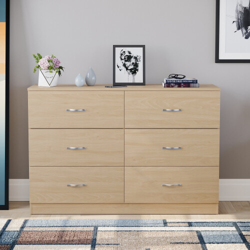Vida Designs (Pine) Riano 6 Drawer Chest Modern Bedroom Storage 2