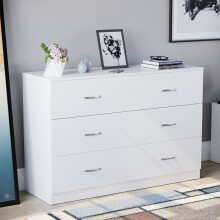 (White) Riano 6 Drawer Chest Modern Bedroom Storage