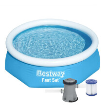 8' x 24" / 1880L Bestway Fast Set Swimming Pool Set with 220-240V Pump & Filter
