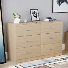 (Pine) Riano 6 Drawer Chest Modern Bedroom Storage
