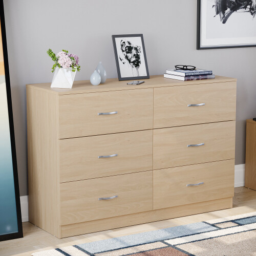 Vida Designs (Pine) Riano 6 Drawer Chest Modern Bedroom Storage