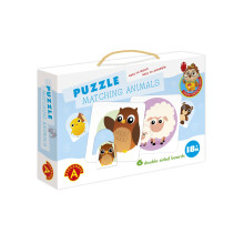 Educational Animal Matching Puzzle - Two-Piece Matching Game for Kids, Color & Pattern Recognition, 18 Months+