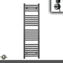 (500 x 1200 (BTU: 2011), With MOA Thermostatic Element) 500mm Wide Anthracite Grey Electric Towel Rail With Thermostatic Element